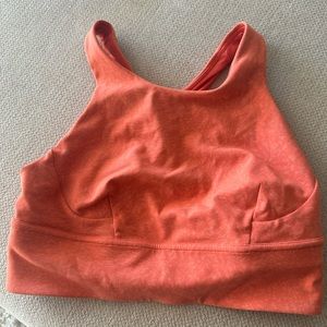 Lululemon Wonder Train Longline Bra // Size 8 // Warm coral color (orange)